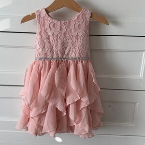 Sweet Heart Rose Pink Lace Layered Dress